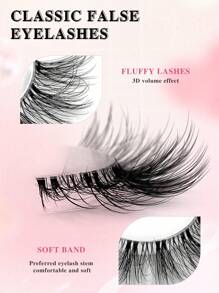 ENCHUW ENCHUW 7 paar natuurlijke look nepwimpers wimpers met doorzichtige band donzige nepwimpers verpakking luchtige wimpers krullende make-up wimpers voor dagelijks gebruik