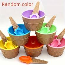 1/3/6 件冰淇淋搅拌碗套装勺 - 易于清洗，可爱的 DIY 冰淇淋碗 - 彩色 - 查看 10