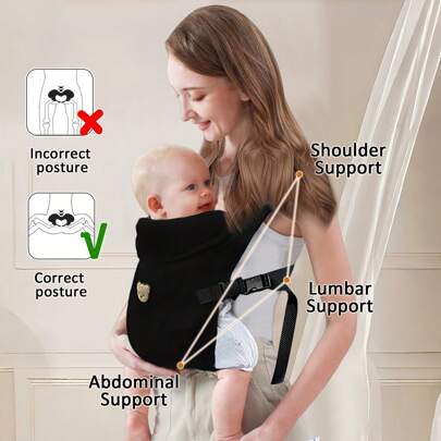 1pc Multifunctional Breathable Baby Carrier, All-Season Use, Detachable Design, Ergonomic, Convenient For Outdoor, Perfect Baby Shower Gift