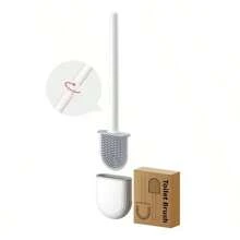 1 pieza Cepillo de silicona para inodoro sin agujeros, cepillo de fregado para baño, cepillo de limpieza montado en la pared sin puntos ciegos, cepillo de limpieza doméstica