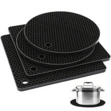 4pcs Silicone Mats, Heat Resistant Table Coasters & Jar Mats, Suitable For Tabletop And Desk, Multi-Purpose , Perfect For Kitchen Essentials