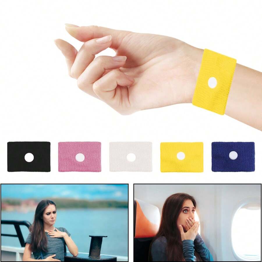 10X Anti Travel Sickness Wristband Anti-Nausea Wristband Motion Sickness Band For Kids & Adult - White - View 1