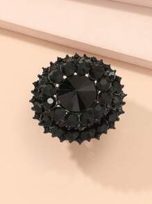 Rhinestone Round Decor Ring
