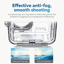 TELESIN 防水外壳适用于 DJI OSMO Action 5 Pro Action 4 3 相机，带防雾水下外壳，外壳笼支持 45 米/148 英尺深潜、水肺浮潜、游泳，带快速释放螺丝 - Waterproof Case - 查看 3