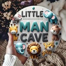 Kamerdecoratie 1pc Little Man Cave-bord, 20,32x20,32 cm, unieke folie gesneden wandkunst, ideaal kerstcadeau voor huis- en woonkamerdecoratie