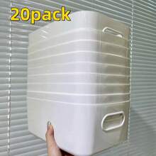 10 件/20 件橱柜收纳盒，时尚收纳篮和容器，用于整理橱柜、厨房、浴室、桌面、化妆品和其他物品，便携式塑料多功能化妆品收纳盒