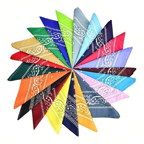 1 Stück multifunktionaler Gesichtsschutz aus Polyester mit Paisley- und Kaschu-Blumen-Muster für Outdoor-Sport, Nackenwärmer, Kopfbedeckung (zufälliges schwarzes Linienmuster oder ohne Muster) Haarband, Turban, Stirnband, Schweißband