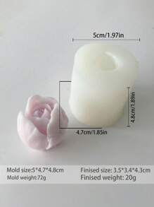 3D 花卉模具套装，柔性硅胶，多用途 DIY 蜡烛/树脂/香石工艺工具，母亲节、情人节、家居装饰的创意礼物 - 白色 - 查看 14