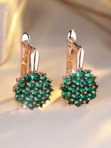 1 Par de Pendientes de Lujo con Circonita de Girasol y Copo de Nieve, Adecuados para Bodas, Damas de Honor, Esposa, Hija, Regalo del Día de San Valentín