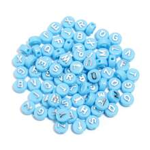 100 stuks/pak acryl platte ronde letterkralen, 10 mm, voor het maken van doe-het-zelf armbanden en kettingen