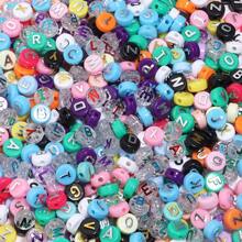 100 stuks/pak acryl platte ronde letterkralen, 10 mm, voor het maken van doe-het-zelf armbanden en kettingen