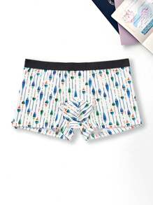 4PCS Printed Mid Waist Men's Underwear Panties For Men Fashionable Loose Comfortable Lightweight Men's Simple And Sexy Underpants - Multicolor - View 5