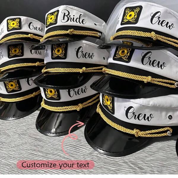 Custom Personalized Last Sail Before The Veil Captain Hat Nautical Sailor Anchor Yacht Cruise Bachelorette Hen Party Bach Weekend Nauti Bride Bridal Shower Wedding Birthday Decoration Future Mrs Bride To Be Photo Props Bridesmaid Gift, Durable, Colorful, Cute, Adorable, Funny, Kawaii, Y2K,School Supplies,Back To School,For Office,For School,For Classroom,For Teacher Gifts,For University,For Colleague,For Dorm Rooms,For Teacher,For Boys And Girls,For Teenagers,Junior High School Students,Middle School Students,High School Senior High School Students,College Students,University Students,Freshman,Sophomore,Underclassmen