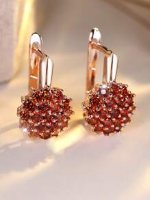 1 Par de Pendientes de Lujo con Circonita de Girasol y Copo de Nieve, Adecuados para Bodas, Damas de Honor, Esposa, Hija, Regalo del Día de San Valentín
