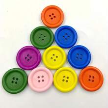 50 stuks gemengde kleuren 1,15 cm/1,5 cm houten knoop met 4 gaten, ronde houten knoop, doe-het-zelf knutselwerkjes en kledingdecoratie