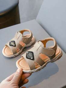 Boys' Lightweight Soft Bottom Hook And Loop Casual Flat Sandals For Summer