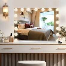 Favourite Gift Hollywo0d Mirror Vanity Make Up Mirror With 14 Lights LED USB  Mirror UK - White - View 7