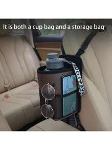 Car Mounted Large Water Cup Bag, Seat Side Hanging Water Bottle Cover, Fixed Seat For Car Use, Tea Cup Holder, Heater Holder, Interior Storage
