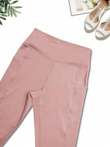 3 Pcs Women Plus Size High Waist Yoga Pants With Pockets, Slimming Shaping Leggings For Workout, Fashion Tight Pants