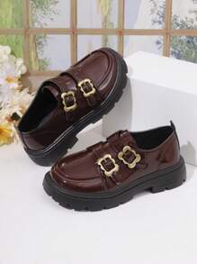 1 双纯色双扣经典平底鞋，防滑，时尚，优雅，适合所有季节