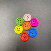 50 stuks gemengde kleuren 1,15 cm/1,5 cm houten knoop met 4 gaten, ronde houten knoop, doe-het-zelf knutselwerkjes en kledingdecoratie