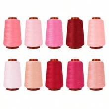 10 pièces de fil à coudre, fil à coudre tout usage, 10 bobines de couleurs assorties de 800 verges chacune de fils en polyester pour machine à coudre, couture à la main, matelassage, surjeteuse - Multicolore - Voir 19