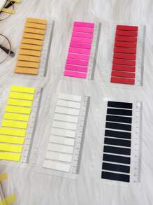 1 set/6 sets de etiquetas adhesivas de índice transparente de unicolor, etiquetas adhesivas de marcaje prominente, etiquetas adhesivas guía negras con regla, notas adhesivas de PET, útiles escolares, de vuelta a la escuela - Multicolor - Ver 2