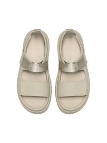 Women Platform Wedges Sandals Chunky Open Toe Comfortable Walking Casual Fashion Flat Sandals With Adjustable Hook Loop Straps Outdoor Shoes - 米色 - 查看 5