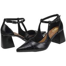 Buckle Strap Pumps Designed Toe High Heel Comfortable Formal Shoes 18300 - Black - View 4