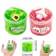 2.37oz Conjunto de Limo Cristalino Crocante - Sabores de Melancia, Pêssego, Abacate e Abacaxi, Argila de Gelatina Macia Não Grudenta para Festa, Presente de Natal e Aniversário, Brinquedo Anti-Estresse, Prêmios para Sala de Aula Fundamental