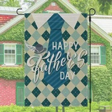 [Polyester Garden Flag]1pc Vibrant Spring Welcome Garden Flag, Father's Day Flag, Floral, Love Element, Two-Sided Garden Flag, , Ideal For Outdoor Yard And Lawn Decor, Farmhouse Holiday Design, 12 X 18 Inches, No Flagpole Included Gifts Birthday Graduation