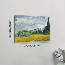 1pc Framed Canvas Poster Spring Green Field Vintage Wall Art Canvas Paintings Ideal Gift For Bedroom Living Room Corridor Wall Art Wall Decor Room Decoration Ready To Hang - 紫色 - 查看 7
