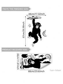 1pc Home Decorations Funny Monkey Tree Wall Decal For Living Room, Cartoon Jungle Forest Animal Branch Vinyl Wall Sticker For Bedroom, Vinyl Decal For Home Decorations, Wall Decoration Items Refresh Your Home Room Decor Bathroom Decor Bedroom Decor Room Decoration Stuff Living Room Decor House Decor Home Decor Living Room Wall Art Wall Paper Stickers