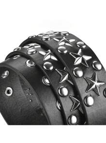 1PC Hot Girl Fashion Personalized Belt Pentagram Rivet New Versatile Jeans Ins Punk Star Belt Men And Women Metal Accessories