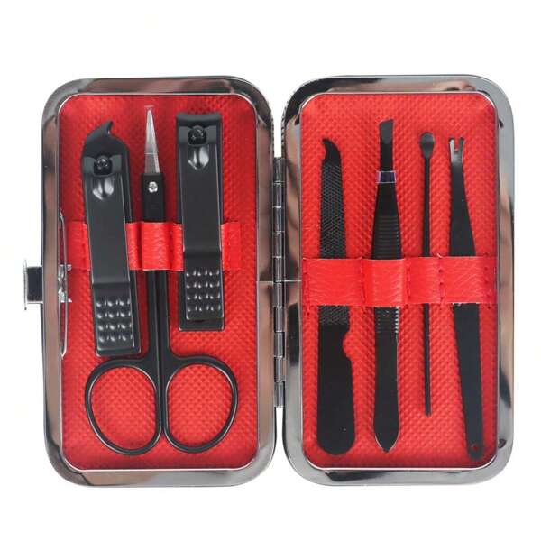 1PC 6*10.5cm nagelknipperset nagelknipperset 7-delige set manicureset roestvrijstalen nagelknipper anti-spat nagelknipper volwassen manicure-instrumenten, één kleur meerdere stijlen, één type wordt willekeurig verzonden
