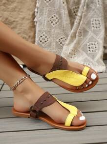 Women Summer New Elegant Commuter Comfortable Pearl Thong Beach Holiday Flat Sandals, Plus Size Women Slippers