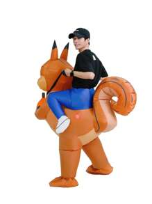 Adult Inflatable Riding Squirrel Costume, Party Gift For Halloween - Brown - View 5