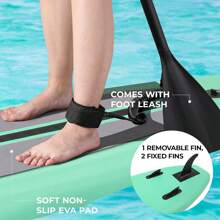 Pirecart 11/12FT Inflatable Stand Up Paddle Board, Ultra-Light Paddleboard With 3 Fins, Paddle, Leash, Carry Bag, For All Skill Levels - Green-12FT - View 4