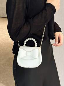 Butterfly & Pearl Decor Meisjes Stijlvolle Messenger Bag, Schattige Cross-Body Schoudertas