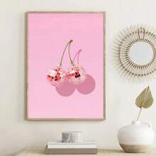 1pc Cherry Disco Ball Changes Fashionable Art Maximum Wall Bar Room Home Decoration Wall Cherry Pink Canvas Painting No Frame