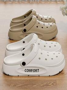 Comfortable Minimalist Breathable Hole Design Slippers, Non-Slip Quiet Unisex Sandals For Indoor/Outdoor, Home, Beach, Travel, Lightweight & Elastic, Suitable For All Seasons
