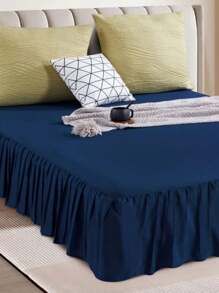 Kleiner, frischer Bettvolant im koreanischen Stil, Einzelstück, einfarbig, gewaschene, gebürstete Baumwolle, hässliche Spitzen-Tagesdecke, Bettlaken mit Volant, Bettschürzenbezug, universell für alle Jahreszeiten – einfacher Stil, nordischer Stil, klassischer staubdichter Schutzbezug – Matratzenschoner – Einzelstück für Frühling und Sommer – Bettlaken, rutschfeste Tagesdecke, maschinenwaschbar – beliebt, hautfreundlich – mehrere Größen 160 x 200–180 x 200–200 x 220 – mehrfarbig, Grün, Weiß, Beige, Aprikose, Dunkelgrau, Hellgrau, Marineblau, Rosa