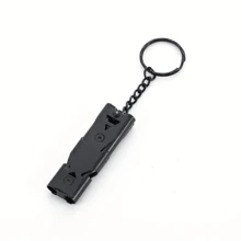 1/2pcs Durable Iron Outdoor Survival Whistle, High Frequency Earthquake Rescue Whistle, High Volume Dual Hole Explosion Whistle, For Training And Emergency, Essential Gear For Mountaineering, Survival Whistle, Dual Barrel Loud Whistle, Stainless Steel Earthquake Disaster Prevention Whistle, Suitable For Camping, Hiking, Climbing, Wilderness, Outdoor Adventure Survival Tool