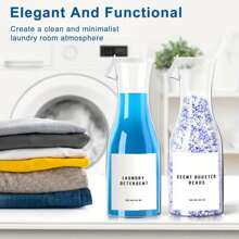2 Packs Laundry Detergent Dispenser 20oz For Laundry Room, Laundry Room Organization For Liquid Soap Scent Booster Softener Bleach Beads Fabric Softener, Laundry Powder Container Bottle, Dorm Room, Washing Up Liquid - Multicolor - View 7