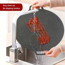 1 Piece / 3 Pieces Set Large Non-Stick Iron Frying Pan, Baking Pan Set, Induction Compatible Round Barbecue Pan