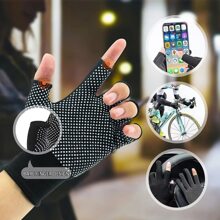 4 Pairs Fingerless Bike Gloves, Lightweight, UV Protection, Anti-Slip For Cycling, Outdoor, Fitness