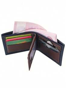 Customizable Men'S Wallet,Personalized Name Cardholder, Business Style,Multi-Card Slot Wallet Men Colorblock Small Wallet Credit Card Small Purse Id Window Bifold,Men'S Casual Pu Wallet With Card Slots, Zipper Coin Purse, Money Clip,Coin Bag Zipper Men Wallets Men Wallet Male Money Purses,Short Bifold, Artistic Letter Design, Men'S Fashion Accessories,Valentine'S Day Gifts Father'S Day Gifts