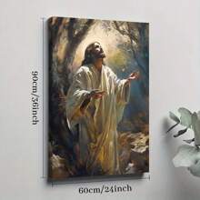 1pc Framed Canvas Poster Jesus Praying In The Garden Of Gethsemane Wall Art Canvas Paintings Ideal Gift For Bedroom Living Room Corridor Wall Art Wall Decor Room Decoration Ready To Hang