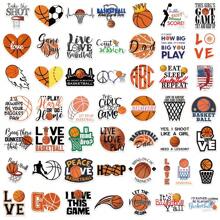 50Pack Pcs Basketball Stickers, Vinyl Basketball Stickers For Laptop Luggage Water Bottle Scrapbooking Bike Skateboard Computer Toy Snowboard