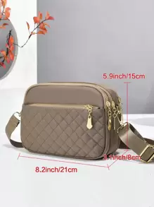 PLANEE Lightweight Business Casual Mini Quilted Crossbody Bag, Large Capacity Multi-Layer Mommy Bag, Lightweight Shoulder Bag, Suitable For Girls, Female College Students, Career Starters, And Office Ladies, Perfect For Office, University, Work, Business, Commuting, Outdoor, Travel, And Leisure Activities. - Khaki - View 3